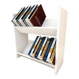 Prateleira Para Livros Duplo Em Mdf Branco - Decoração