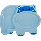 Pratinho Infantil Com Divisórias Hipopótamo Azul 14451 Buba