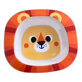 Pratinho Tigela Bowl Infantil Bubazoo Leãozinho Buba Vermelho Redondo Buba
