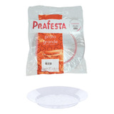 Prato Acrílico Refeição Grande Resistente Redondo 30und