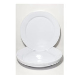 Prato Acrílico Refeição Resistente 22cm Branco 10 Unid 