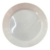Prato Acrílico Refeição Resistente Branco 22cm 40un.