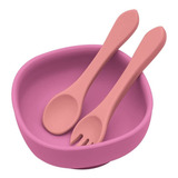 Prato Bowl Tigela Silicone Ventosa Garfo