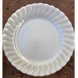 Prato Colorex Vidro Leitoso Antigo Usado 22.5cm Branco Vinca