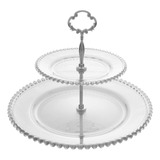 Prato Cristal Duplo Para Doces Pearl 19/32x24cm Wolff