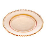Prato De Cristal Pearl Âmbar Sobremesa Bolo 20cm Wolff 27664