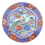 Prato Decorativo De Parede Antigo Em Porcelana Chinesa