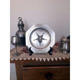 Prato Estanho Com Placa Baphomet 18cm Bode Maçonaria