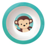 Prato Infantil Divertido Para Bebe E Crianca Bowl Plastico Cor Verde Macaco