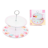 Prato Para Doces Duplo Cupcake Vidro Decoração 20 E 25cm
