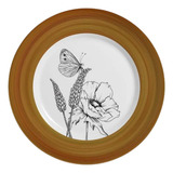 Prato Parede Decorativo Porcelana Borboleta Vai Com Suporte