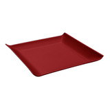 Prato Quadrado Plástico 20,6cm Cozy Vermelho