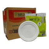 Prato Raso 21cm Branco Refeição Kerocopo 250 Unidades