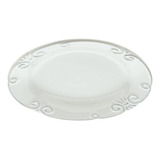 Prato Sobremesa Branco Elegante Em Porcelana Desenho Prata