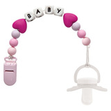 Prendedor De Chupeta Baby Silicone Serve Para Avent Shoothie Cor Rosa