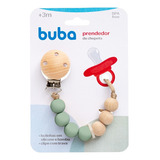 Prendedor De Chupeta Silicone E Bambu Rosa Azul Verde Buba