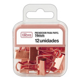 Prendedor De Papel 19mm Ouro Rose