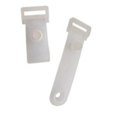 Prendedor Plástico C/ Alça Leitosa 20 Mm P/ Crachá - 100 Pçs