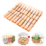 Prendedor Pregador Bambu Roupa Alimentos Artesanato Kit 100 