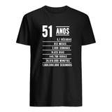 Presente Aniversário Descrição 51 Anos Camiseta