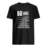 Presente Aniversário Descrição 60 Anos Camiseta Camisa