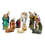 Presépio Árvore Natal Resina Completo Grande 11 Peças - 30cm