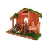 Presépio De Madeira Menino Jesus Na Manjedoura De Resina 