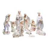 Presépio De Natal Resina 33cm 11 Peças Imita Porcelana