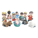 Presépio Infantil Baby Natalino 11 Peças Resina Decoração 