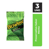 Preservativo Lubrificado Menta Blowtex Pacote 3 Unidades