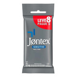 Preservativo Lubrificado Sensitive Jontex Pacote Leve 8 Pague 6 Unidades