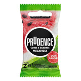 Preservativo Masculino Lubrificado Melancia Prudence Cores E Sabores Pacote 3 Unidades