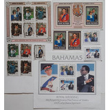 Princesa Diana Casamento Blocos / Selos 1981 Cook Bahamas
