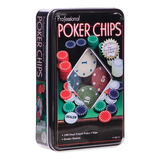 Professional Poker Chips Em Lata 100 Fichas + Ficha Dealer