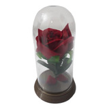 Promoção! Mini Cúpula - Bela E A Fera - 11 Cm Rosa Vermelha