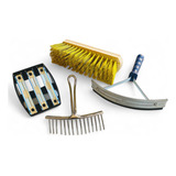 Promoção Kit Limpeza Cavalo Rodo Raspador Pente Crina Escova