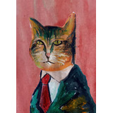 Promoção Pintura Em Tela Feita A Mão Quadro Decorativo Gato
