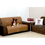 Protetor Pet Para Sofá Impermeável 1,50mx1,40m Corino Cor Marrom Lisa