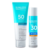 Protetor Solar Facial Fps50 + Protetor Labial Bastão Sunless