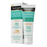 Protetor Solar Facial Sun Fresh Derm Care Para Pele Clara Fps70 40g Neutrogena