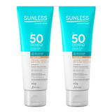 Protetor Solar Sunless Facial F50 Com Base Claro 60g - 2un