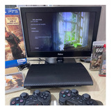 Ps3 Super Slim 500 Gigas Acompanha 1 Controle Cabos 1 Jogo .