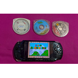 Psp 3000 + 3 Jogos Em Mídia Física E Carregador
