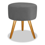 Puf, Puff Para Sala Pé Palito Cinza 50 Cm Altura