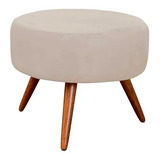 Puf, Puff Para Sala Pé Palito Cor Bege 45 Cm Altura