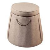 Puff Catar Decorativo Jacquard Bolonha Bege