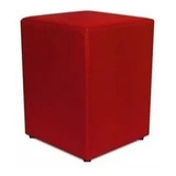 Puff Dado Quadrado Suede Vermelho -