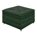 Puff Dobrável Alto Padrão Vira Cama Sala / Quarto Verde