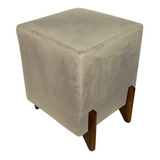 Puff Evo Quadrado Peach Veludo Cru