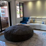 Puff Gigante Suede 180x50 Macio Com